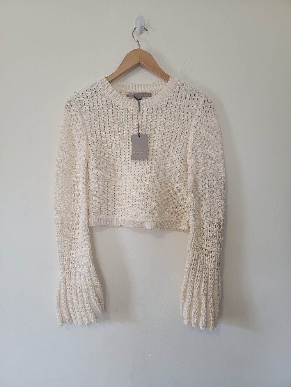 River Island Cream Open-Knit Sweater Top